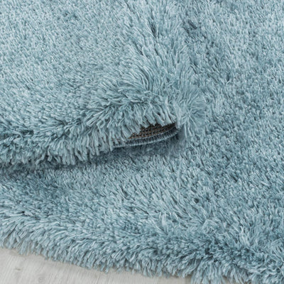 HomebyHome Teppich Wohnzimmer Hochflor Shaggy 50 mm Florhöhe Blau 80x150 cm - Teppich Schlafzimmer L