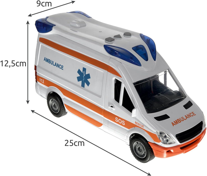 KRUZZEL Rettungswagen Krankenwagen Ambulanzwagen Spielzeugauto Licht & Sound 22731