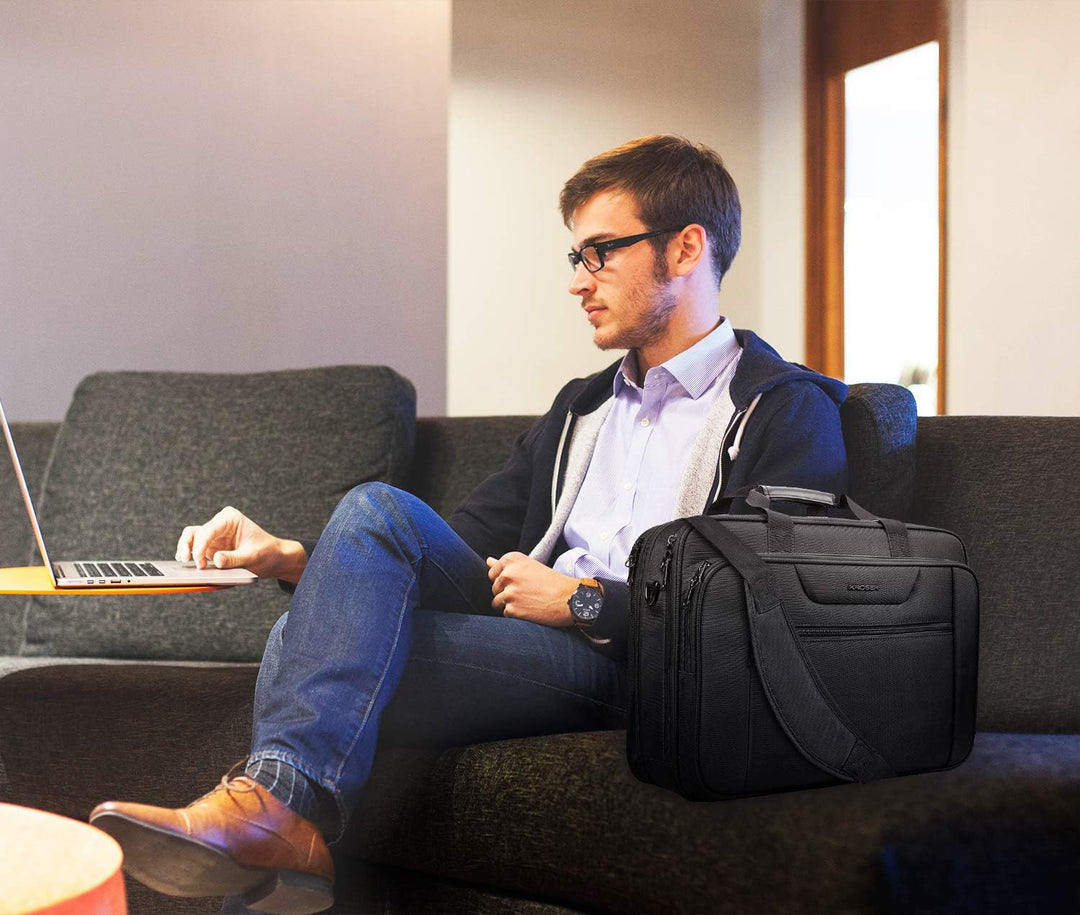 KROSER Laptop Tasche XXL 18,5 Zoll Schultertaschen Business Aktentasche Passt Bis Zu 18 Zoll Wassera