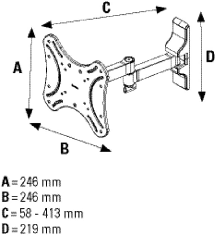 Hama TV-Wandhalterung Fullmotion (2 Arme), neigbar, schwenkbar (vollbeweglich), für 48 - 122 cm Diag