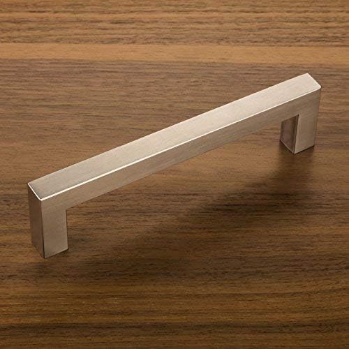 SOTECH 10 Stück Möbelgriffe E3 echt Edelstahl BA 160 mm (Profil 15 x 15 mm) Edelstahlgriffe Relinggr