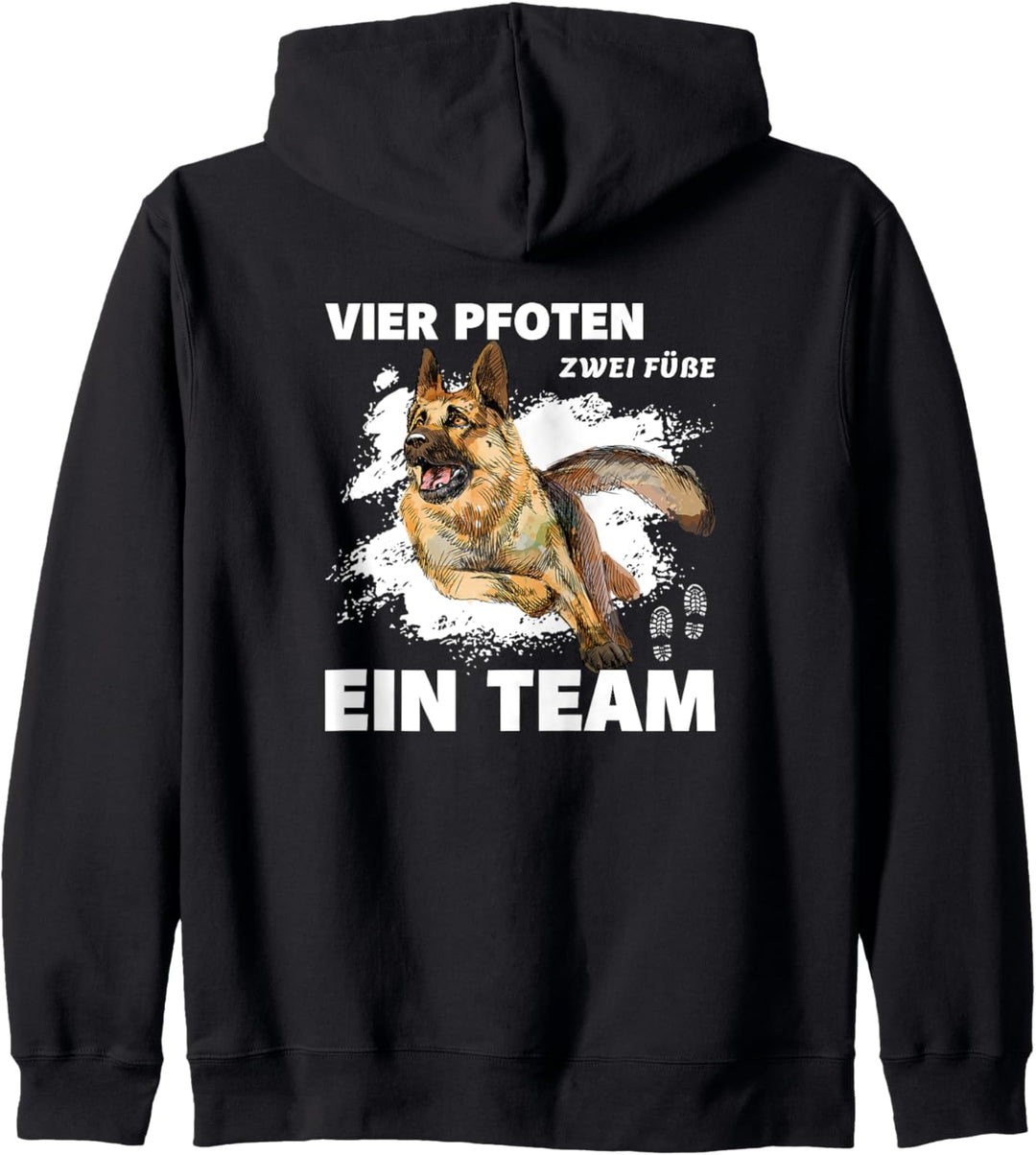 Vier Pfoten zwei Füsse ein Team Mensch Hund Team Schäferhund Kapuzenjacke