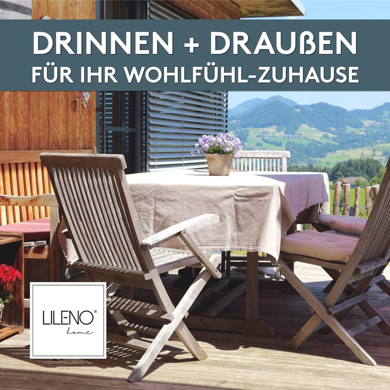 LILENO HOME 4er Set Stuhlkissen Anthrazit (40x40x4,5 cm) - Sitzkissen für Gartenstuhl, Küche oder Es