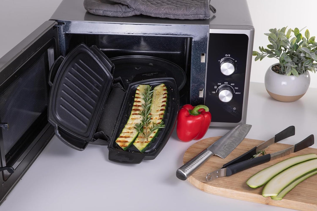 Impulsion - Express Grill – doppelseitiger Grillkocher für Mikrowelle, Zubehör für Grillgut von Flei