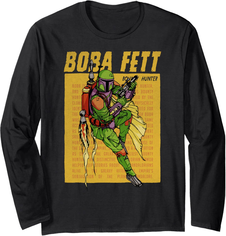 Star Wars Boba Fett Bounty Hunter Jet Pack Poster Langarmshirt