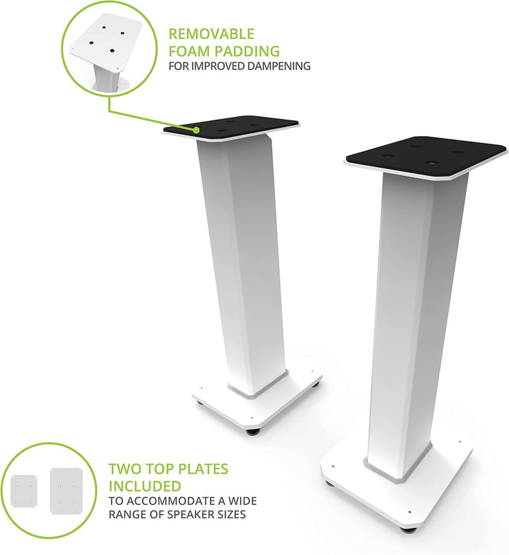 Kanto SX26W Universal Fillable Speaker Floor Stands for Bookshelf Speakers | 26" Tall | Dedicated Ca
