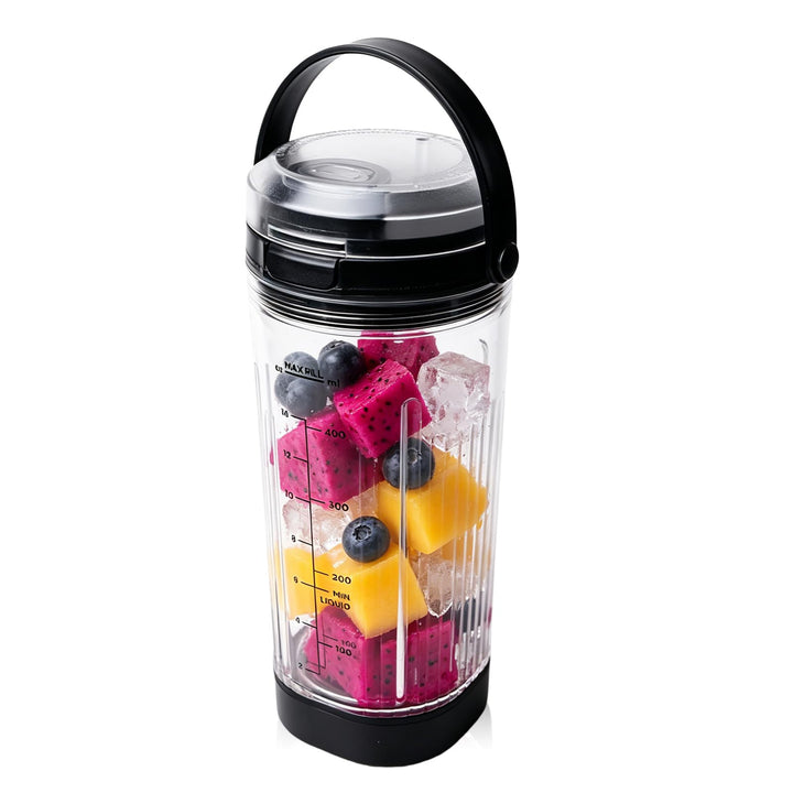 Mixgefäss kompatibel mit Ninja Blast Tragbarer Mixer, 530ml Mixbecher mit Auslaufsicherer Deckel, Mi