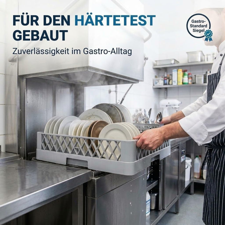 2+1 Set Spülkorb 50x50 für Gastro Spülmaschine – 2x Tellerspülkorb + 1x Besteckspülkorb (Durchfallsc