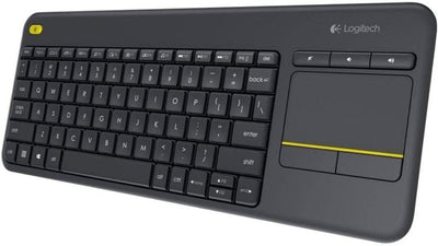 Logitech K400 Plus Kabellose Touch-TV-Tastatur mit integriertem Touchpad, Spanisches QWERTY-Layout -