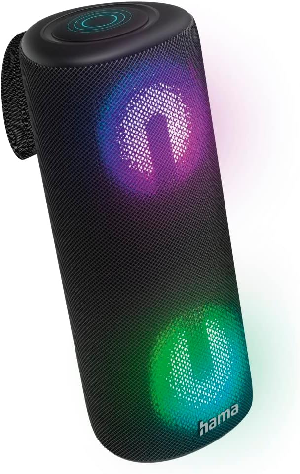 Hama Bluetooth-Lautsprecher LED-Licht 24W (LED-Musik-Box m. 10 RGB-Farbwechsel, Handy-Lautsprecher B