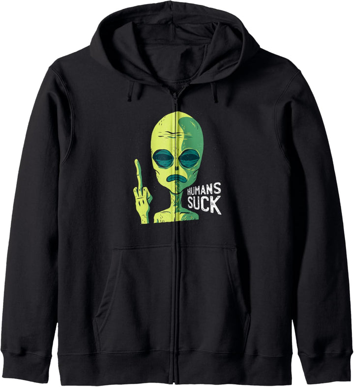 Humans Suck Shirt Funny Novelty Alien Graphic Tshirt Kapuzenjacke