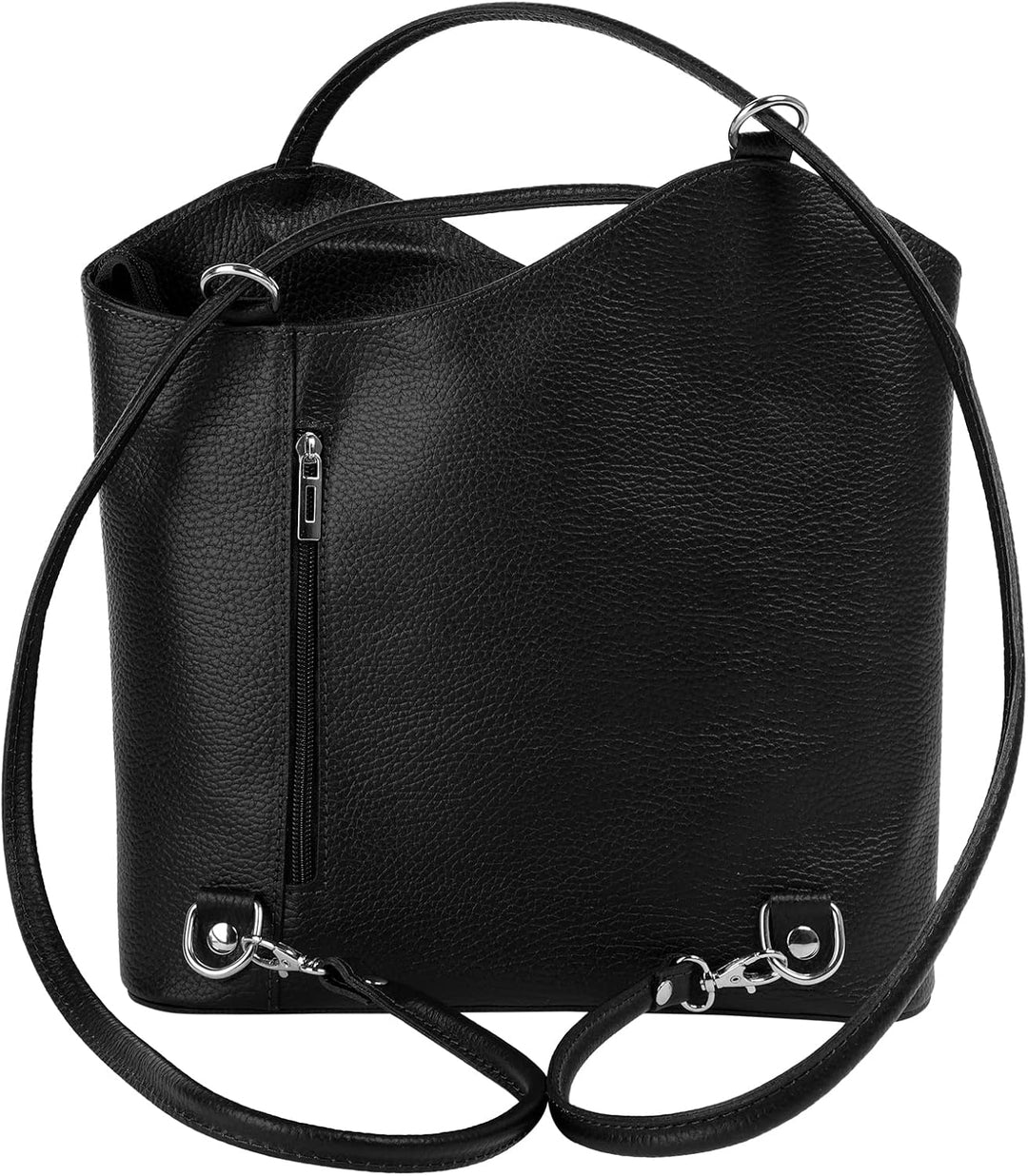 Shopper Rucksack Kombination Echt Leder Damen Made in Italy | 2in1 Handtasche | wandelbare Umhängeta
