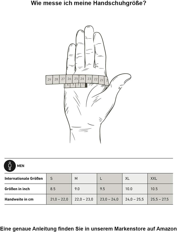 Herren Lederhandschuhe Jenson für Autofahrer aus Ziegenleder, L (9.5)