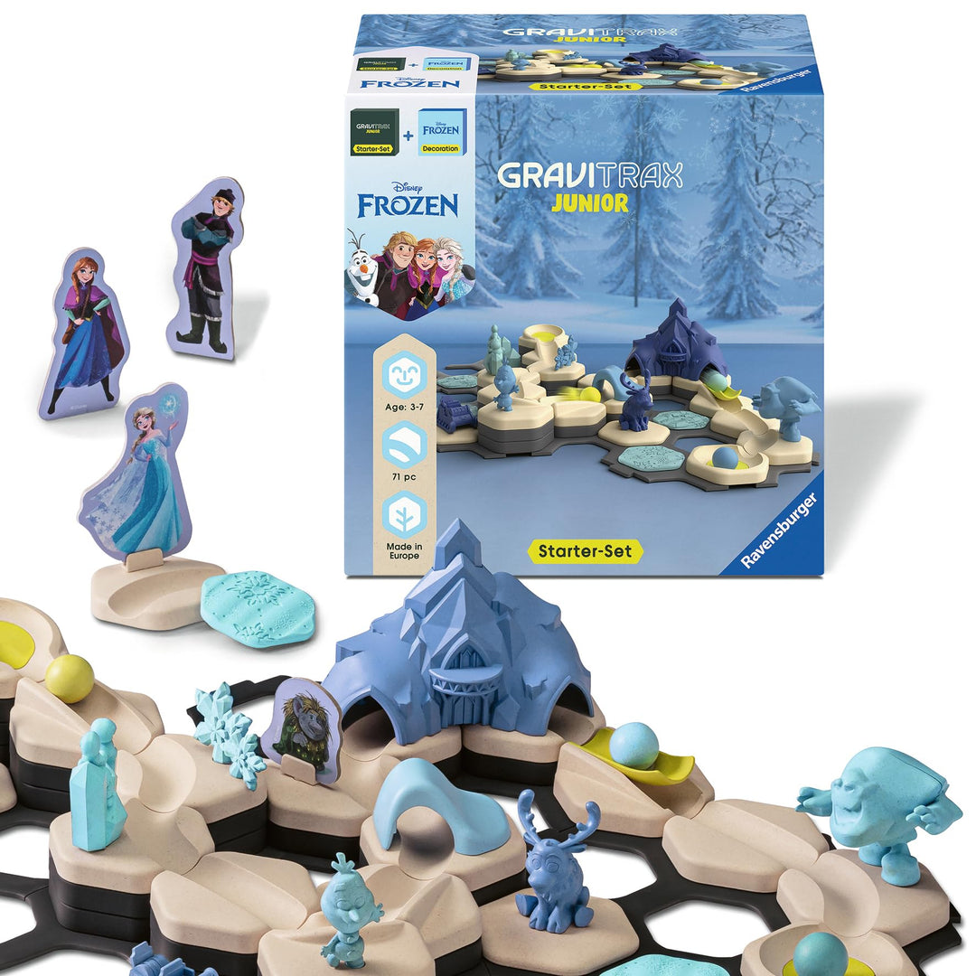 Ravensburger 73385 GraviTrax Junior Starter-Set Disney Frozen, Murmelbahn für Kinder ab 3 Jahren, mi