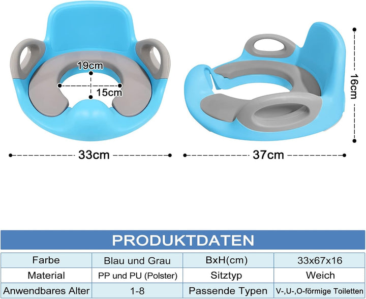Kinder Toilettensitz WC Aufsatz Toilettentrainer Sitze für 12 Monate bis 7 Jahre Baby Sitz Anti-Ruts