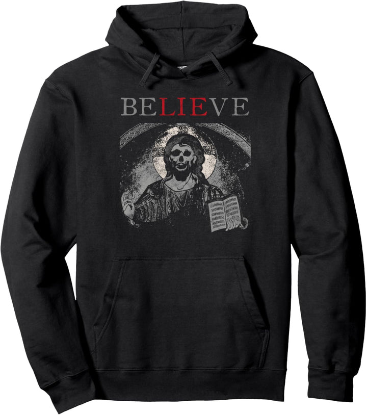 Occult Jesus Lie Baphomet Tarot Card Satanic Devil Satan 666 Pullover Hoodie