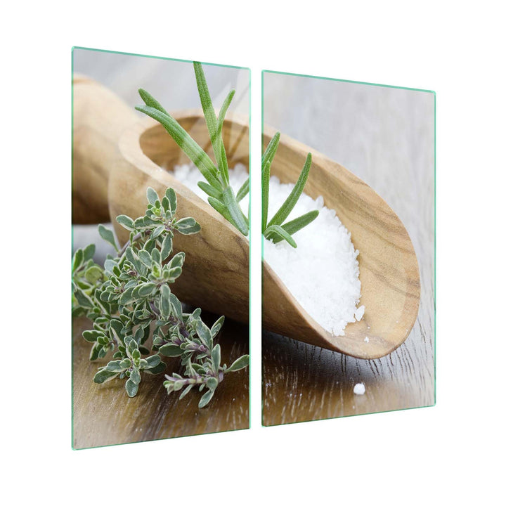 Herdabdeckplatte – Gehärtetes Glas Schneidebrett & Ceranfeld Abdeckplatte 2 Teilig 2x30x52 – Hygieni
