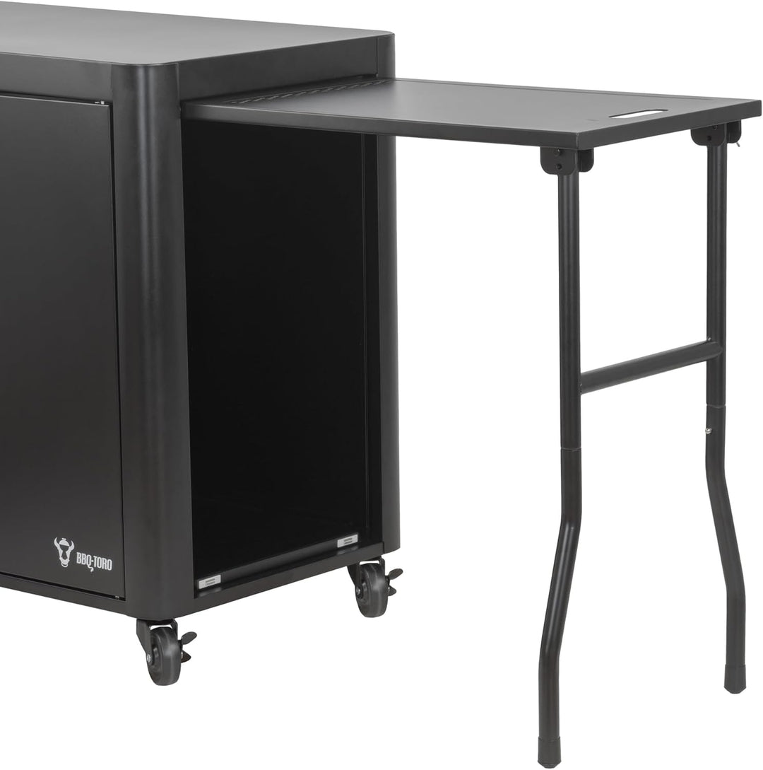 BBQ-Toro Grillwagen 95 x 50 x 80 cm | Schwarz | Grilltisch Mit Grosser Arbeitsfläche | Beistelltisch