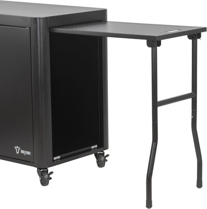 BBQ-Toro Grillwagen 95 x 50 x 80 cm | Schwarz | Grilltisch Mit Grosser Arbeitsfläche | Beistelltisch