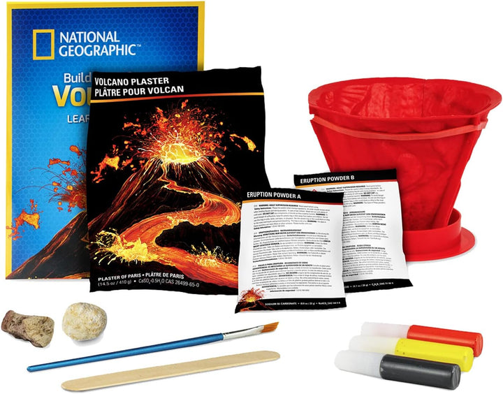 Bandai – National Geographic – Entdeckerset – Bau und Ausbruch eines Vulkans – mit 2 Vulkansteinen –