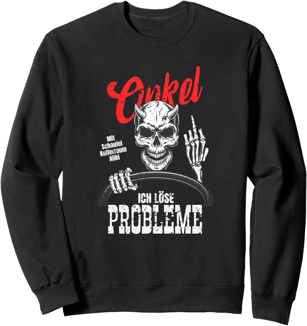 Onkel lösen Probleme mit Schaufel, Kofferraum und Alibi Sweatshirt