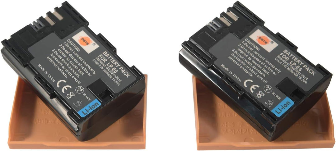 DSTE BG-E14 Batteriegriff + 2x LP-E6 Batterie + USB Ladegerät für Canon EOS 70D 80D