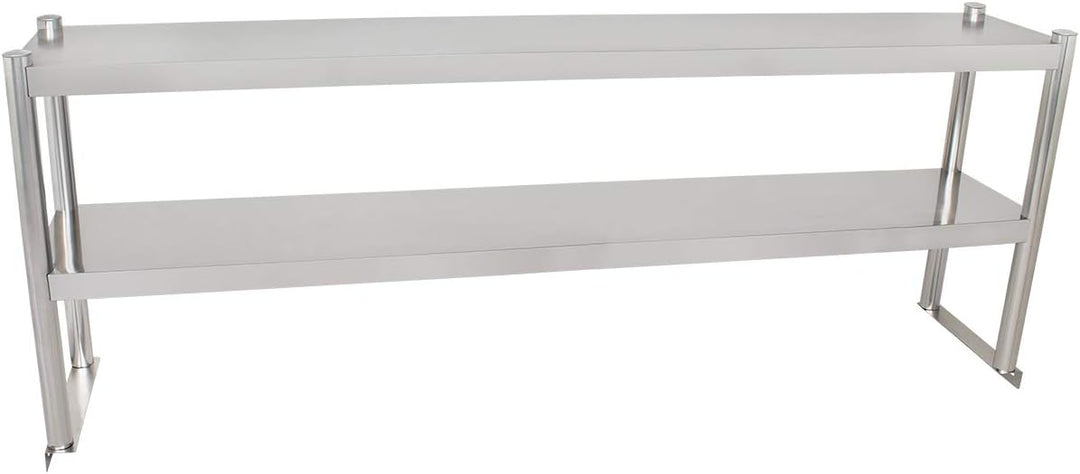 Beeketal 'BTA-180' Küchen Arbeitstisch Aufsatzboard 180 cm aus Edelstahl mit 2 Ablageflächern (Tragk