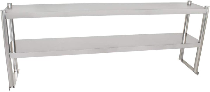 Beeketal 'BTA-180' Küchen Arbeitstisch Aufsatzboard 180 cm aus Edelstahl mit 2 Ablageflächern (Tragk