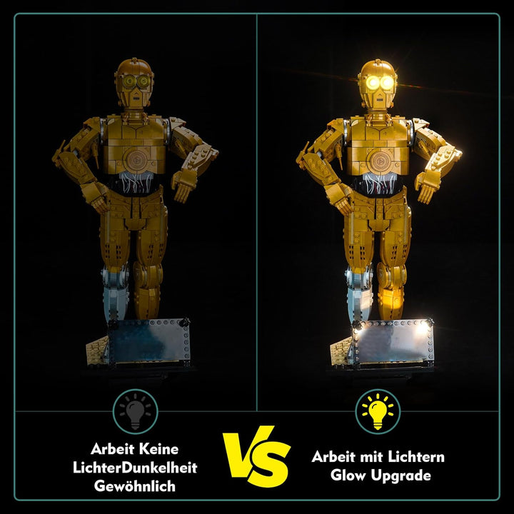 LocoLee Licht Kompatibel mit Lego Star Wars 75398 C-3PO, Nur Lichter Set - Kein Modell, Licht Beleuc