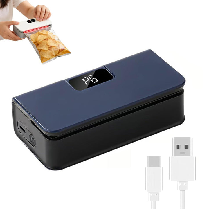 USB-C Rechargeable Mini Bag Sealer, Mini Folienschweissgerät 2 in 1, USB aufladbar Tütenverschweisse