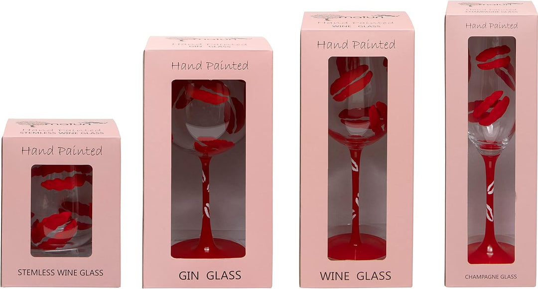 Maturi Weinglas, handbemalt, ohne Stiel, 530 ml, in Geschenkbox
