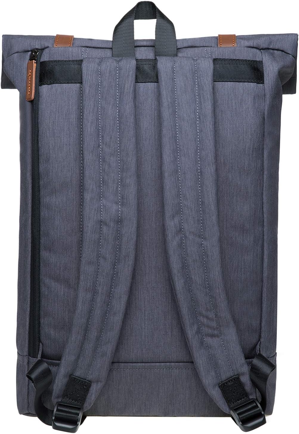 KAUKKO RollTop Rucksack Stylish Backpack für Schule, Uni, Beruf und Reise Grau, Grau