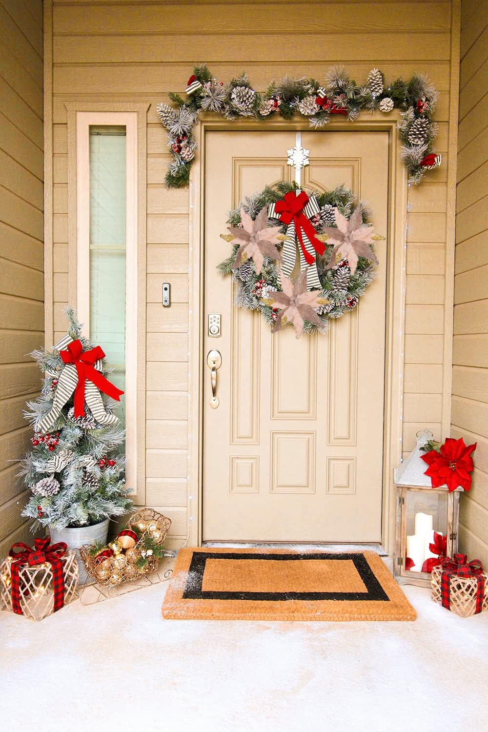 Briful 4 Stücke Weihnachtsstern Christbaumschmuck Kunstblumen Weihnachtsblumen Glitter Poinsettia Ku