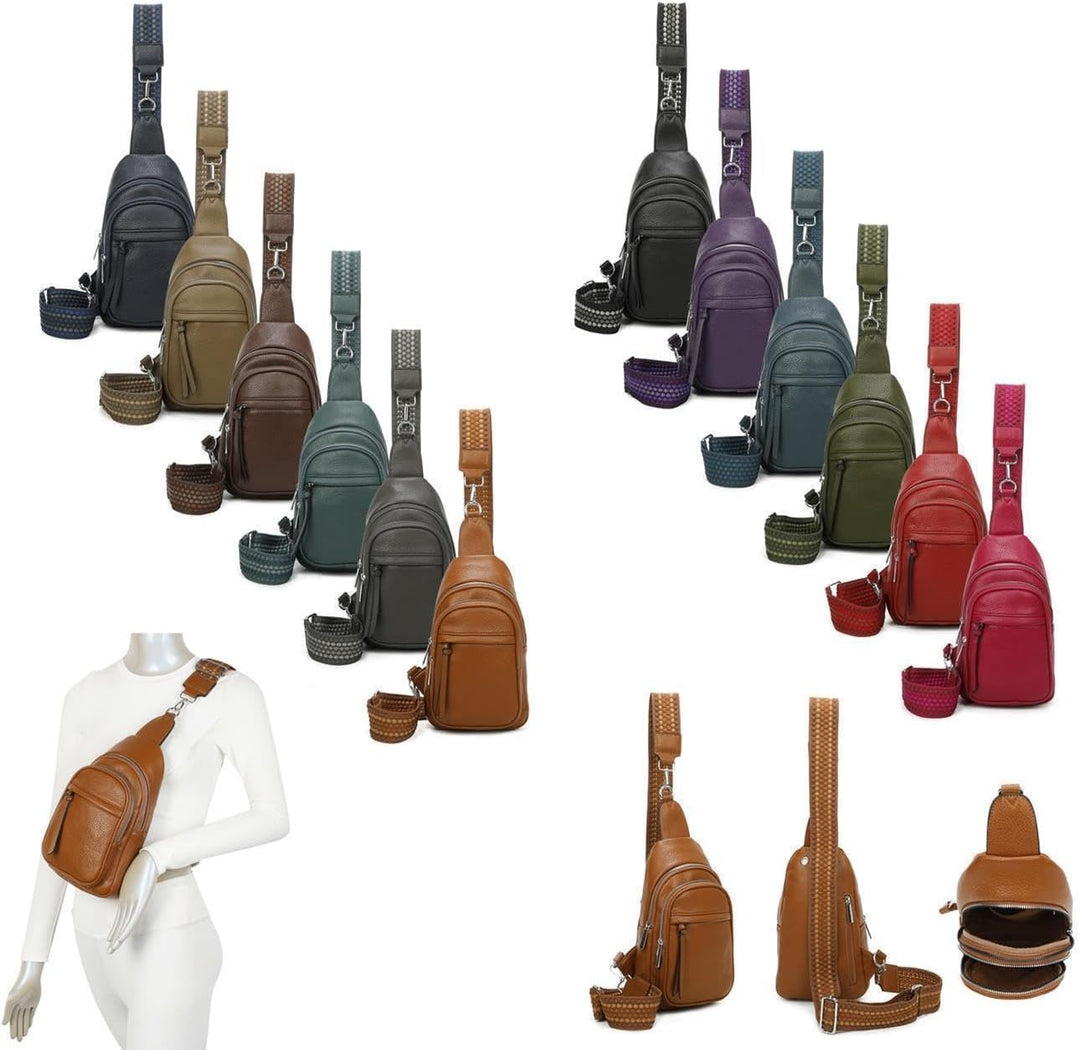 OBC Damen Bodybag Sling Tasche Rucksack Gürteltasche Crossbag Crossover Schultertasche Crossbody Bru