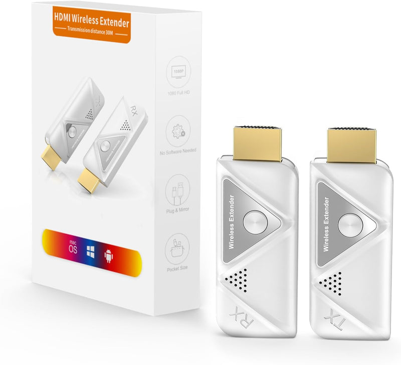 HDMI Wireless Transmitter and Receiver, Wireless HDMI Extender zum Streamen von Video und Audio vom