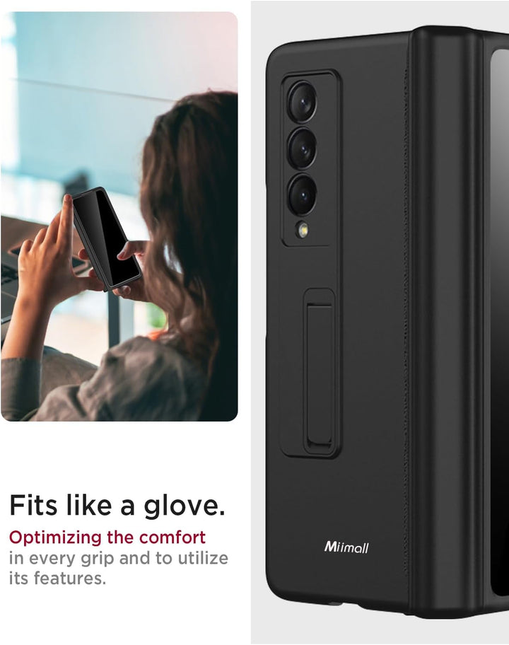 Miimall Kompatibel mit Samsung Galaxy Z Fold 3 Hülle mit Displayschutz Anti-Peeping+Magnetischer Sch