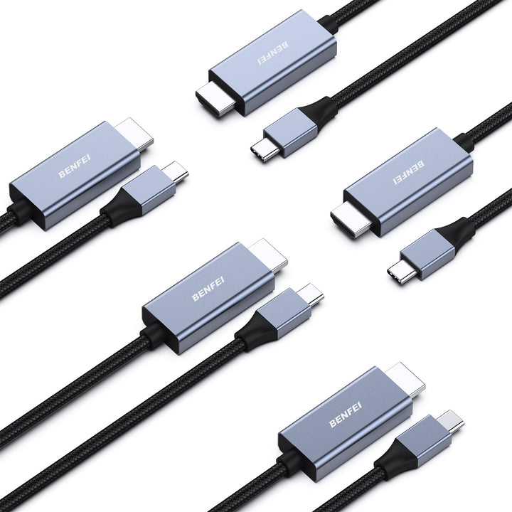 BENFEI USB C auf HDMI Kabel 1,8m(4K@60Hz, 2k@144Hz), 5 Stück USB Typ C auf HDMI [kompatibel Thunderb