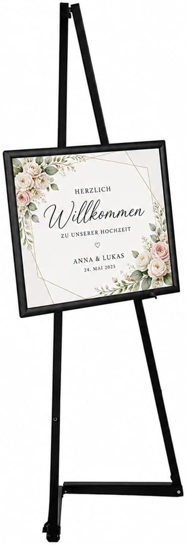Mobile Staffelei aus Aluminium | Malständer in schwarz | für Rahmen bis 120 cm | Leinwand, Malstaffe