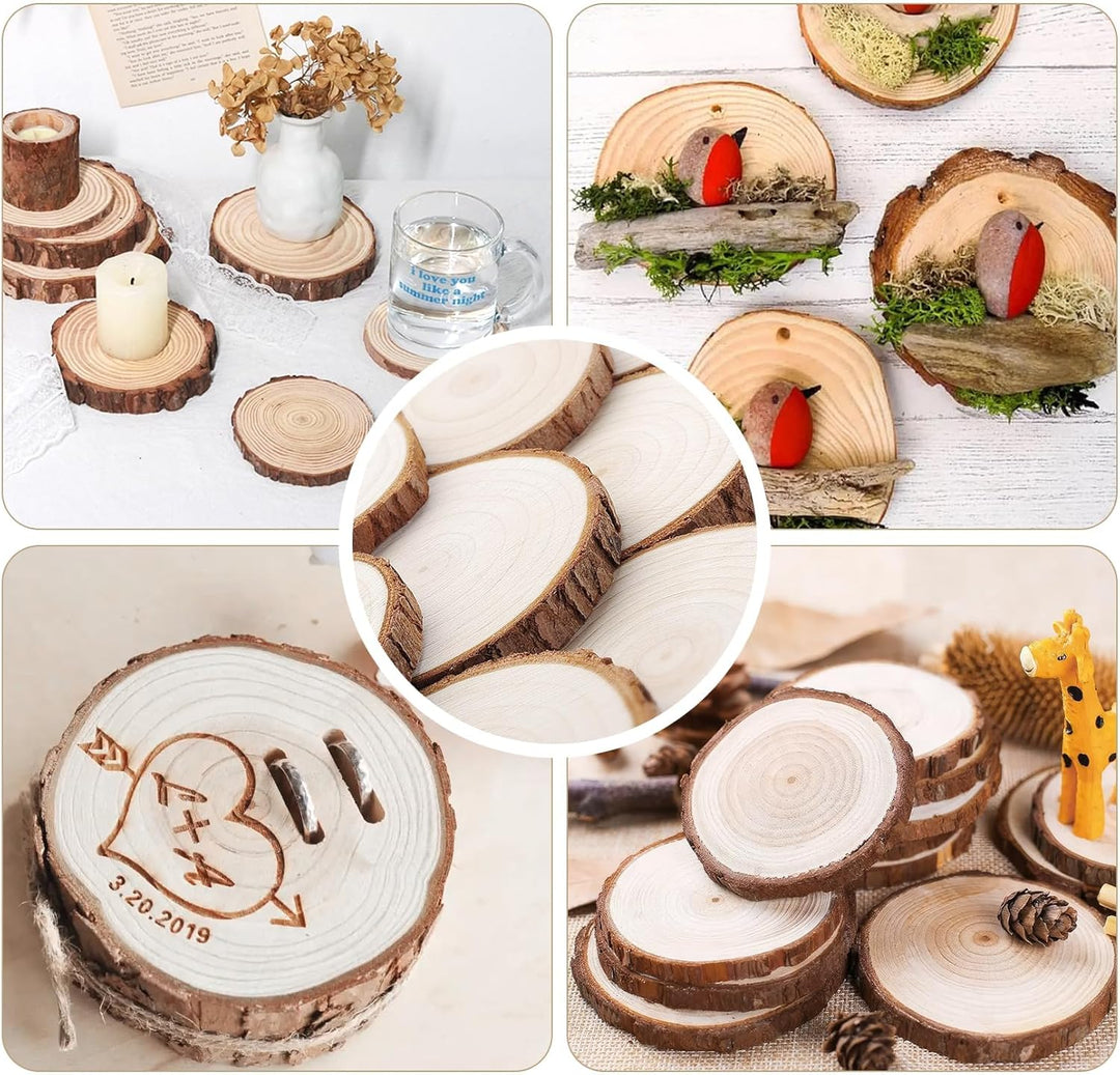 Holzscheiben 28 Stücke, 9-10cm Baumscheiben, ohne LöChern Holzplatte Rund,Holz Scheiben Zum Basteln