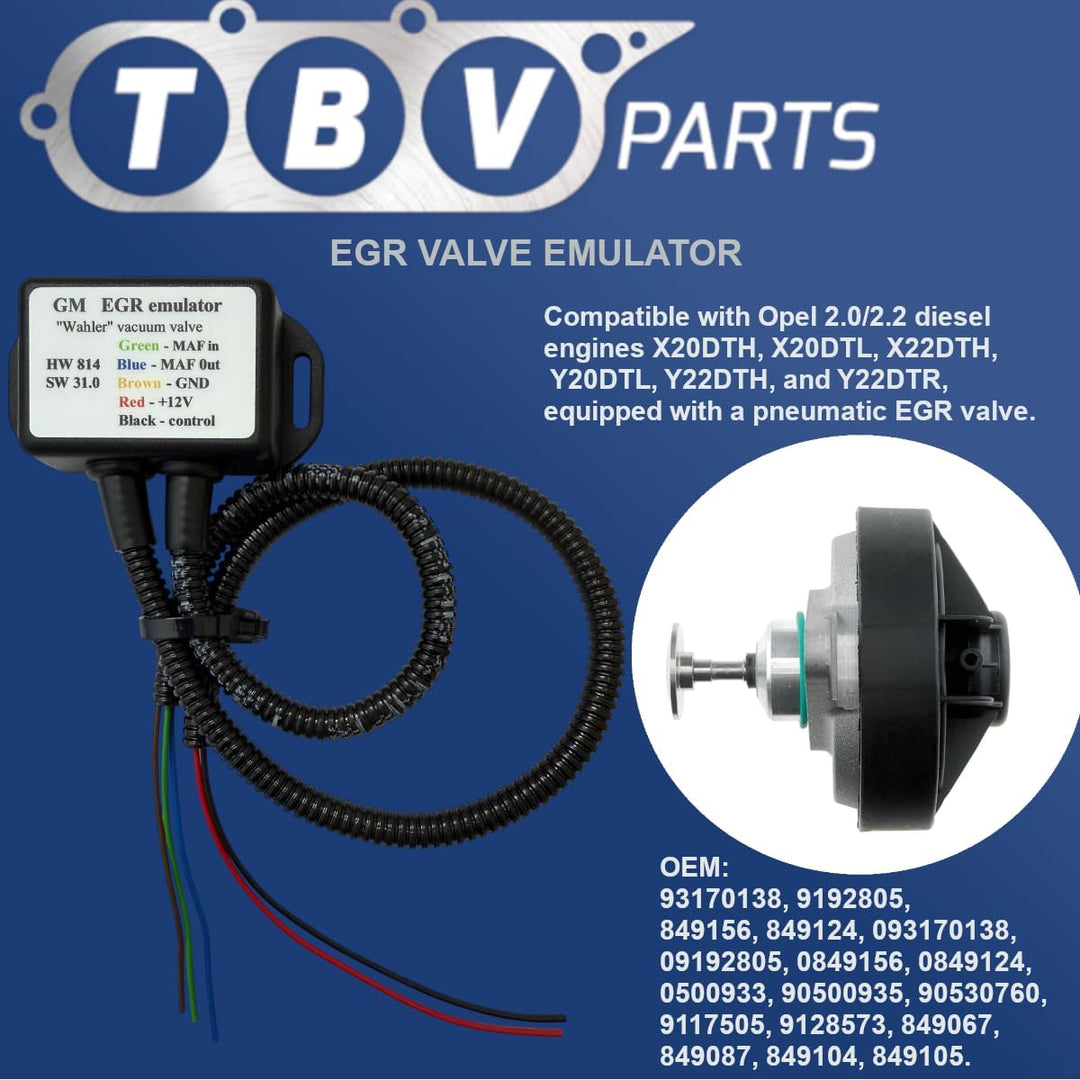TBVPARTS EGR Ventil-Emulator mit Vakuumsteuerung 2.0 / 2.2 DI DTI Ringventil Astra G Omega B Vectra