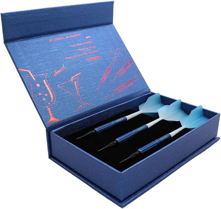 CUESOUL Soft Tip 90% Tungsten Dart Set mit Ölfarbe Finish und ROST Flights 20g blauer cocktail, 20g