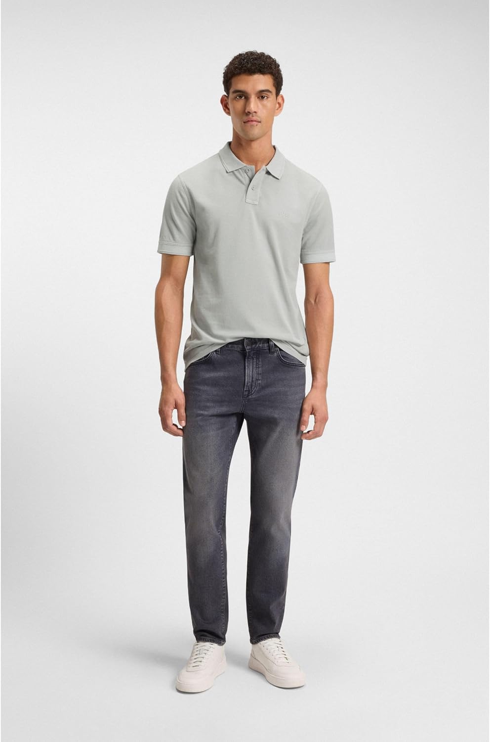 BOSS Herren Prime Polohemd S Silver 043, S Silver 043