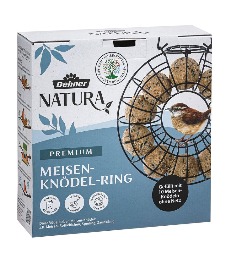 Dehner Natura Premium Meisenknödelring gefüllt, inkl. 10 Meisenknödel ohne Netz, ganzjähriges Wildvo