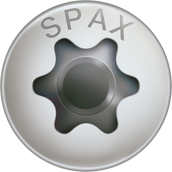 SPAX Universalschraube aus Edelstahl rostfrei A2, 4,5 x 50 mm, 200 Stück, T-STAR plus, Linsensenkkop
