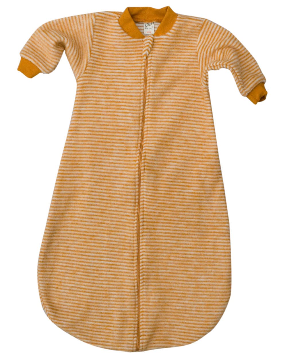 Lilano, Schlafstrampler Schlafsack Mit Arm, 100% Wollfrottee Flausch (kbT) Curry/Natur 86-92, Curry/