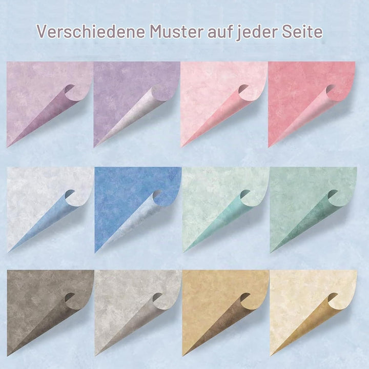 Scrapbook Papier Buntes 24 Blatt Bastelpapier mit Muster 30,5x30,5 cm Doppelseitiges Decoupage Papie