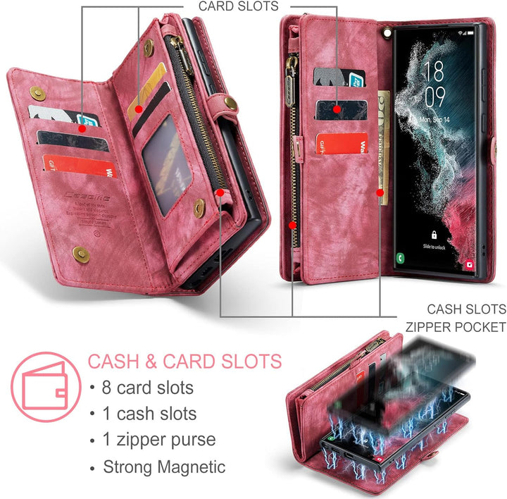 UFinetech Samsung S22 Ultra Hülle, Stossfest Kartenfach Tasche Samsung Galaxy S22 Ultra 5G Handyhüll