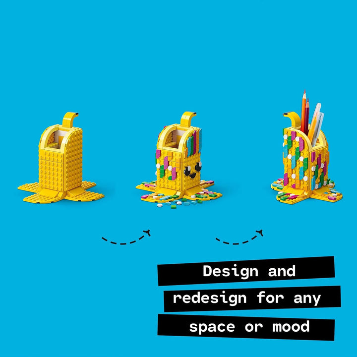 LEGO 41948 DOTS Bananen Stiftehalter, kreatives DIY Bastelset für Kinder ab 6 Jahren, Kinderzimmer-D