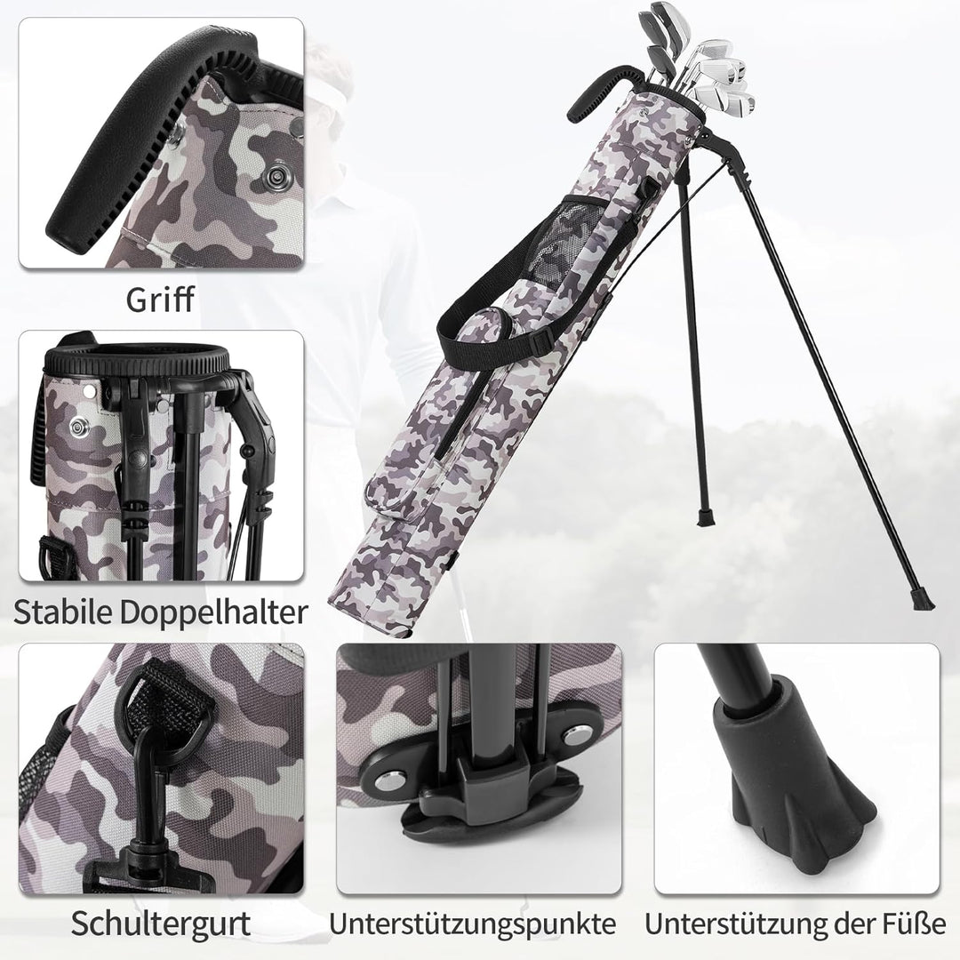 OUUTMEE Kleine Golftasche, Schlägerkoffer, Golf-Selbstständer, Schlägerkoffer und grosse Tasche, Ult