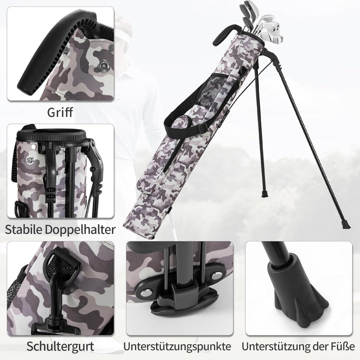 OUUTMEE Kleine Golftasche, Schlägerkoffer, Golf-Selbstständer, Schlägerkoffer und grosse Tasche, Ult
